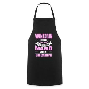 Winzerin Zu Sein Eine Ehre Mama Sein Unbezahlbar - Kochschürze - Schwarz - Vorne - AI Model Male 185 dark (185cm)