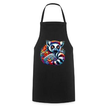 Lémurien - Tablier de cuisine - noir - Devant - AI Model Male 185 dark (185cm)