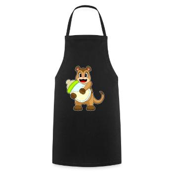 Erdmännchen Babyflasche Milch - Kochschürze - Schwarz - Vorne - AI Model Male 185 dark (185cm)
