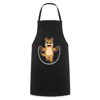 Forme physique pour sauter à la corde sur la corde suricate - Tablier de cuisine - noir - Devant - AI Model Male 185 dark (185cm)