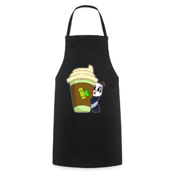 Panda Coffee to go Mug - Cooking Apron - black - Front - AI Model Male 185 dark (185cm)