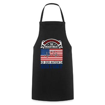 American Veterans: The Heartbeat Of Our Nation'S H - Cooking Apron - black - Front - AI Model Male 185 dark (185cm)