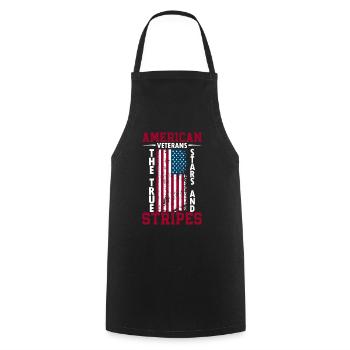 Amerikanische Veteranen: Die wahren Stars And Stripes. - Kochschürze - Schwarz - Vorne - AI Model Male 185 dark (185cm)