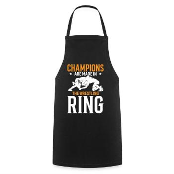 Champions werden im Wrestling-Ring gemacht - Kochschürze - Schwarz - Vorne - AI Model Male 185 dark (185cm)
