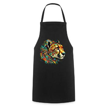 Cheetah - Cooking Apron - black - Front - AI Model Male 185 dark (185cm)