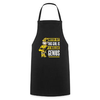 This Girl Is A Nuclear Genuis Energy Nuclear - Cooking Apron - black - Front - AI Model Male 185 dark (185cm)