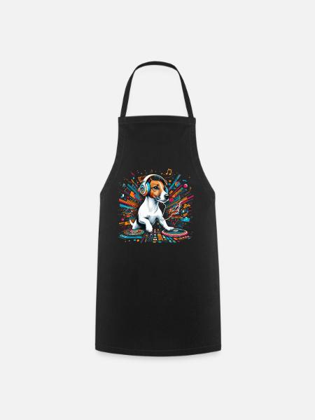 Jack Russell Terrier DJ muziek cadeau - Keukenschort - zwart