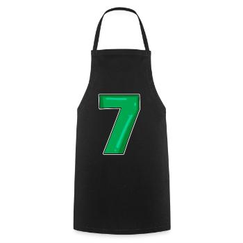 7 Numéro vert - Tablier de cuisine - noir - Devant - AI Model Male 185 dark (185cm)