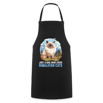 Himalayan Cat Colourpoint Katze - Cooking Apron - black - Front - AI Model Male 185 dark (185cm)