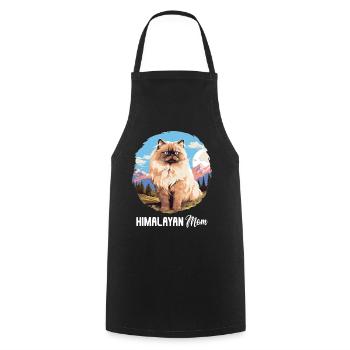 Himalayan Cat Colourpoint Katze - Cooking Apron - black - Front - AI Model Male 185 dark (185cm)