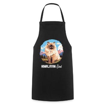 Himalayan Cat Colourpoint Katze - Cooking Apron - black - Front - AI Model Male 185 dark (185cm)