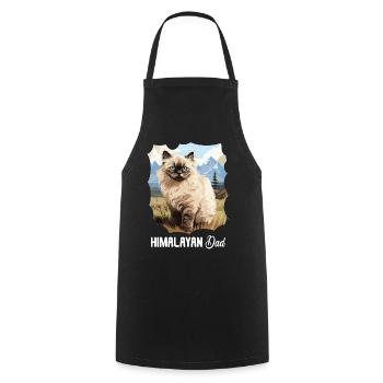 Himalayan Cat Colourpoint Katze - Cooking Apron - black - Front - AI Model Male 185 dark (185cm)