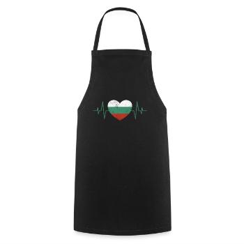 Battement de cœur de la Bulgarie - Tablier de cuisine - noir - Devant - AI Model Male 185 dark (185cm)