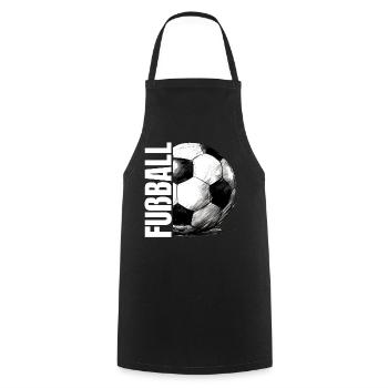 Fußball - Kochschürze - Schwarz - Vorne - AI Model Male 185 dark (185cm)