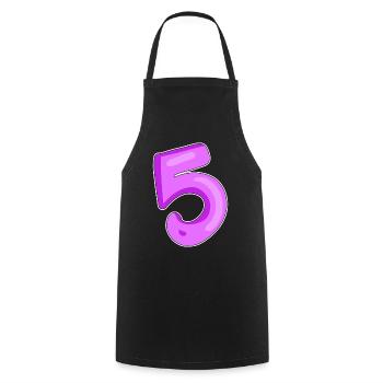 Number number 5 - Cooking Apron - black - Front - AI Model Male 185 dark (185cm)