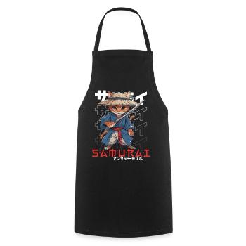 Chat Samouraï Chat Ninja Japonais Kawaii - Tablier de cuisine - noir - Devant - AI Model Male 185 dark (185cm)