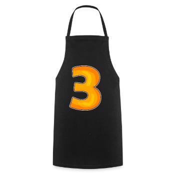 Drei - 3 - Nummer 3 - Zahl 3 - Kochschürze - Schwarz - Vorne - AI Model Male 185 dark (185cm)