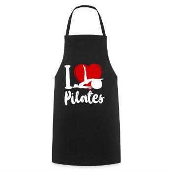 Instructeur de Pilates Enseignant Cœur I - Tablier de cuisine - noir - Devant - AI Model Male 185 dark (185cm)