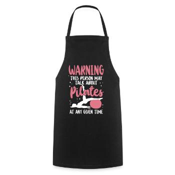 Avertissement de l’instructeur de Pilates - Tablier de cuisine - noir - Devant - AI Model Male 185 dark (185cm)