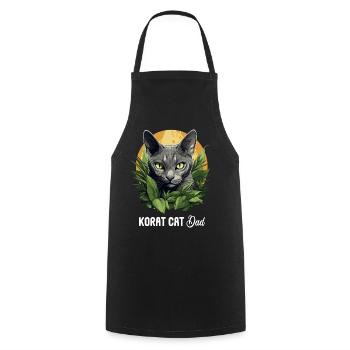 Korat Chaton Korat Chat - Tablier de cuisine - noir - Devant - AI Model Male 185 dark (185cm)