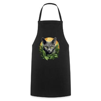 Korat Chaton Korat Chat - Tablier de cuisine - noir - Devant - AI Model Male 185 dark (185cm)