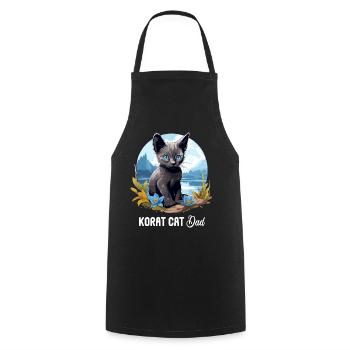 Korat Chaton Korat Chat - Tablier de cuisine - noir - Devant - AI Model Male 185 dark (185cm)