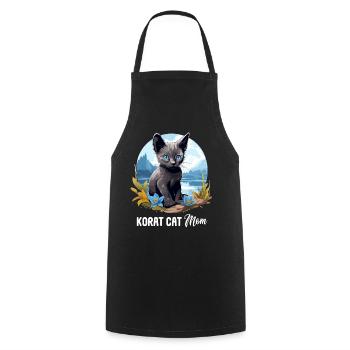 Korat Chaton Korat Chat - Tablier de cuisine - noir - Devant - AI Model Male 185 dark (185cm)