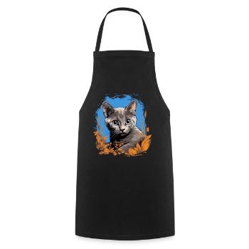 Chaton Korat Chat Korat - Tablier de cuisine - noir - Devant - AI Model Male 185 dark (185cm)