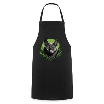Korat Chaton Korat Chat - Tablier de cuisine - noir - Devant - AI Model Male 185 dark (185cm)