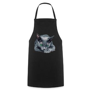 Korat Chaton Korat Chat - Tablier de cuisine - noir - Devant - AI Model Male 185 dark (185cm)