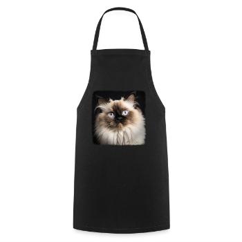 Himalayan Cat Colourpoint Katze - Cooking Apron - black - Front - AI Model Male 185 dark (185cm)