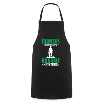 Agriculteurs : les hipsters biologiques originaux - Tablier de cuisine - noir - Devant - AI Model Male 185 dark (185cm)