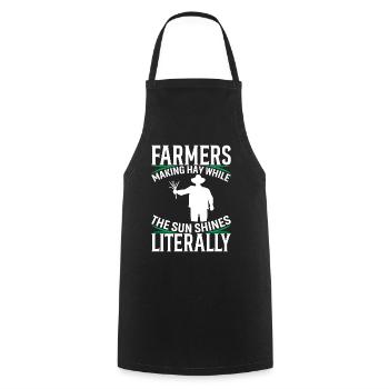 Agriculteurs : Faire du foin pendant que le soleil brille, littéralement. - Tablier de cuisine - noir - Devant - AI Model Male 185 dark (185cm)