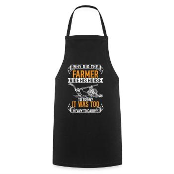 Did The Farmer Ride His Horse To Town? It Was Too - Cooking Apron - black - Front - AI Model Male 185 dark (185cm)