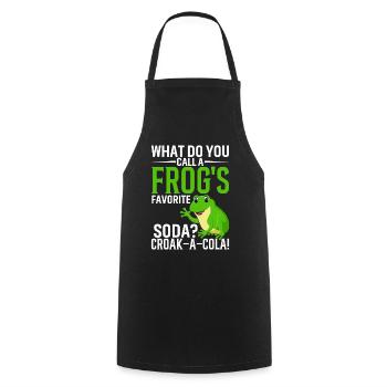 What Do You Call A Frog's Favorite Soda? Croak-A-C - Cooking Apron - black - Front - AI Model Male 185 dark (185cm)