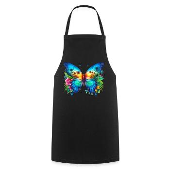 Schmetterling - Kochschürze - Schwarz - Vorne - AI Model Male 185 dark (185cm)