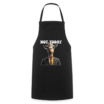 Not Today African Giraffidae Nubian Giraffe - Cooking Apron - black - Front - AI Model Male 185 dark (185cm)
