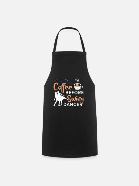 Swing Dancer Coffee Avant l’amateur de café Lindy Hop - Tablier de cuisine - noir