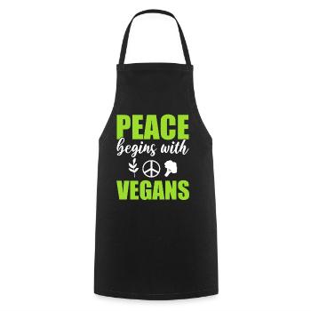 Peace Begins With Vegans Gesundheitsbegeisterter - Kochschürze - Schwarz - Vorne - AI Model Male 185 dark (185cm)