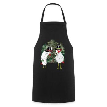 Grands-parents Grand-mère Grand-père Poulet Forêt Randonnée Nature - Tablier de cuisine - noir - Devant - AI Model Male 185 dark (185cm)
