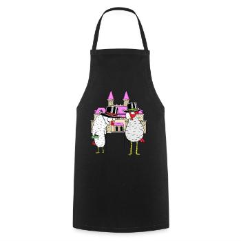 Château Poulet Poulets Royal Volaille Château - Tablier de cuisine - noir - Devant - AI Model Male 185 dark (185cm)