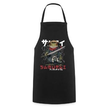 Samurai Frog Kawaii Japanese Ninja Frog - Cooking Apron - black - Front - AI Model Male 185 dark (185cm)