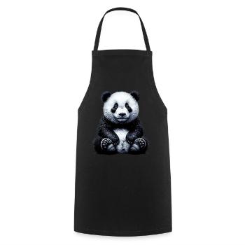 Panda - Kochschürze - Schwarz - Vorne - AI Model Male 185 dark (185cm)