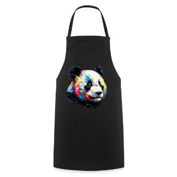 Panda - Kochschürze - Schwarz - Vorne - AI Model Male 185 dark (185cm)