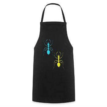 Fourmi rétro Vintage des années 80 insectes fourmis des années 90 - Tablier de cuisine - noir - Devant - AI Model Male 185 dark (185cm)