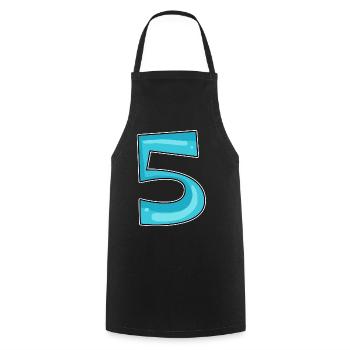 Number 5 Number - Cooking Apron - black - Front - AI Model Male 185 dark (185cm)