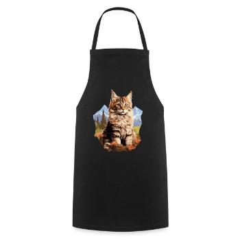 Maine Coon Kitten Maine Coon Cat - Cooking Apron - black - Front - AI Model Male 185 dark (185cm)