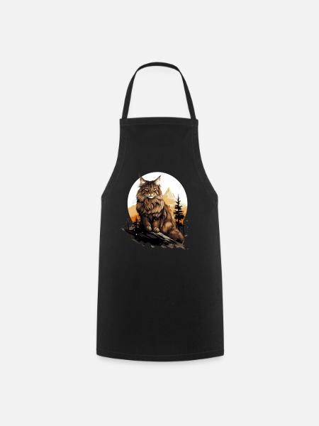 Maine Coon Kitten Maine Coon Cat - Cooking Apron - black