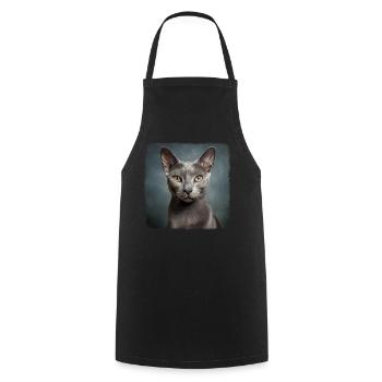 Korat Chaton Korat Chat - Tablier de cuisine - noir - Devant - AI Model Male 185 dark (185cm)