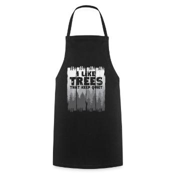 Arbres silencieux Silence humoristique - Tablier de cuisine - noir - Devant - AI Model Male 185 dark (185cm)